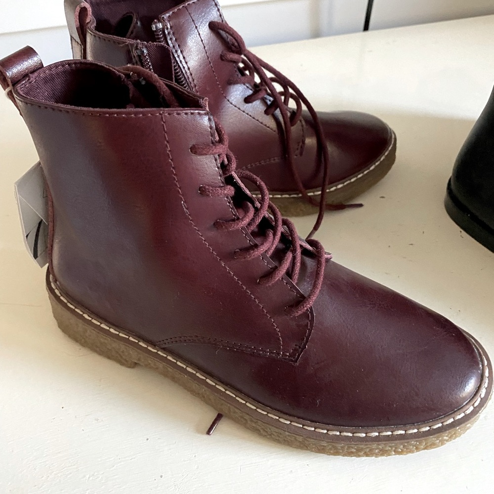 COPY - Girls Burgundy Zara Combat Boots brand new with tags